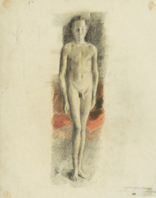 Otto Meyer-Amden : Stehender Knabenakt, Um 1924 