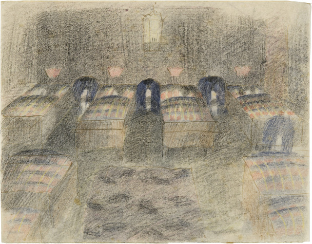 Otto Meyer-Amden : Schlafsaalstudie. - Schlafsaalstudie, Um 1918 