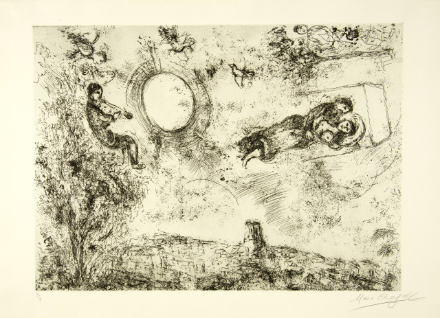Marc Chagall : Les Amoureux dans le ciel à Saint-Paul, 1968 