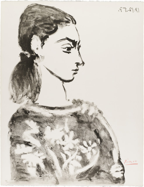 Pablo Picasso : Femme au corsage à fleurs, 1957 