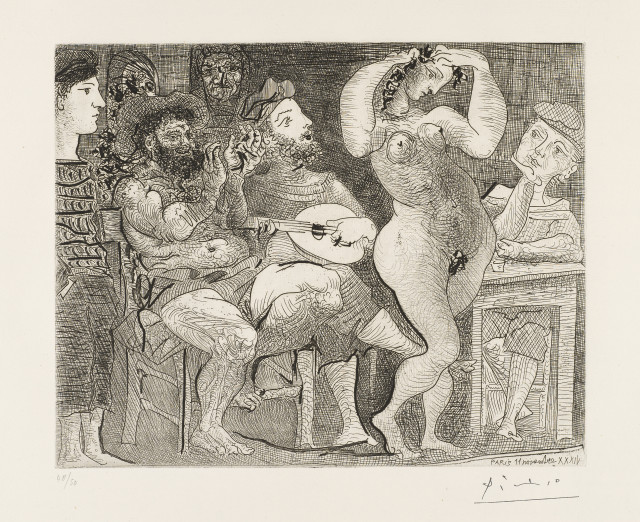 Pablo Picasso : En la taberna, pêcheurs catalans en bordée, 1934 