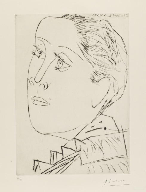 Pablo Picasso  : Portrait de Dora Maar au chignon I , 1936 