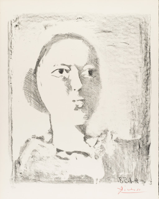 Pablo Picasso : Tête de femme de trois quart, 1953 