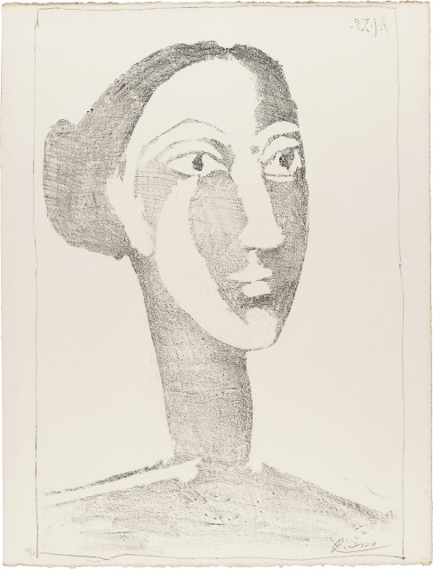 Pablo Picasso : Tête de femme au chignon, 1953