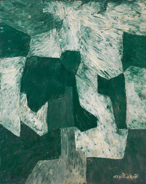 Serge Poliakoff : Composition abstraite - Composition en vert, 1958 