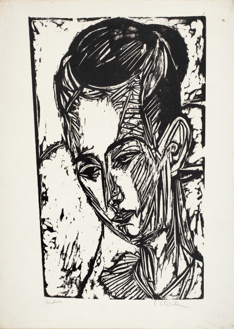 Ernst Ludwig Kirchner  : Kopf Tochter Hardt , 1915 