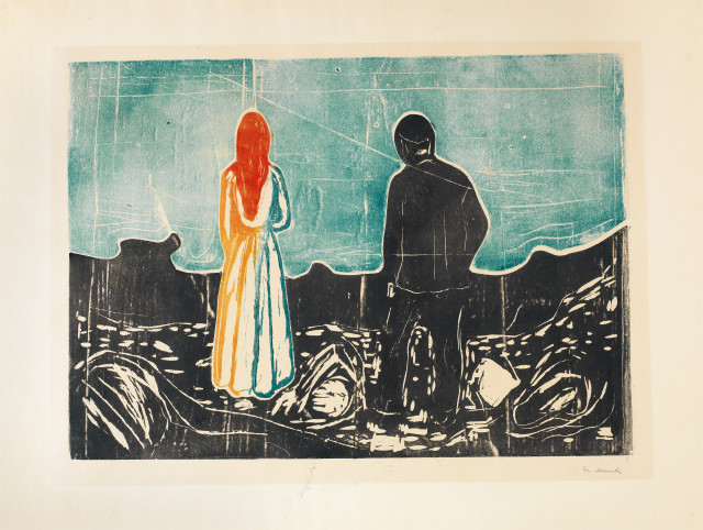 Edvard Munch  : Zwei Menschen - Die Einsamen,  The Lonely  ..., 1899-1917 
