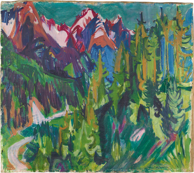 Albert Müller  : Berglandschaft bei Davos , 1925 