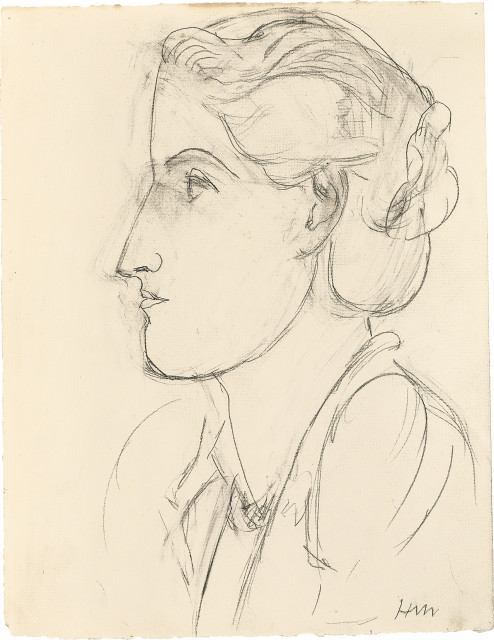 Henri Matisse : Tête de jeune femme, de profil, tournée à ..., Nizza 1937 