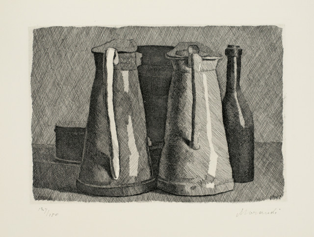 Giorgio Morandi : Natura morta con cinque oggetti, 1956 