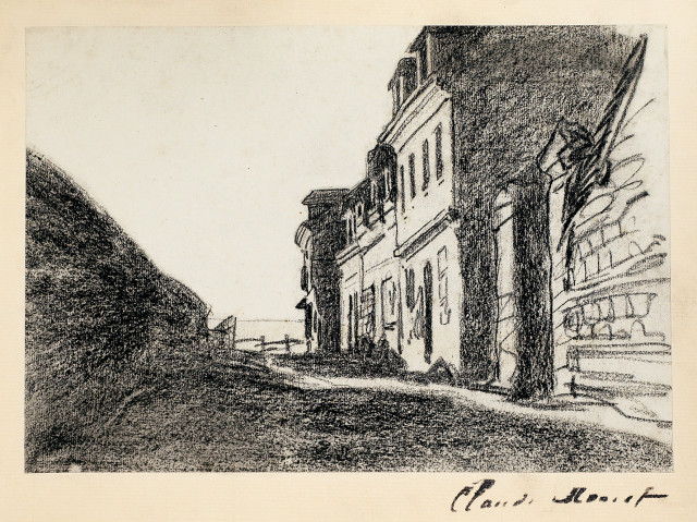 Claude Monet  : Maisons près de la mer , Um 1865 