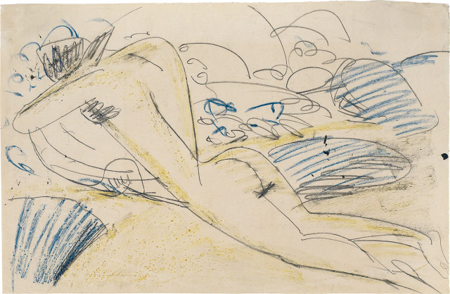 Ernst Ludwig Kirchner : Badende am Strand von Fehmarn, Um 1912 