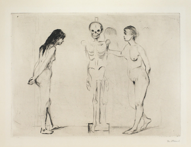 Edvard Munch  : Die Frauen und das Gerippe , 1896 
