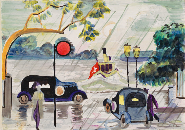 Ernst Ludwig Kirchner  : Uferstrasse in Zürich mit Blick auf den See, ..., Um 1932 