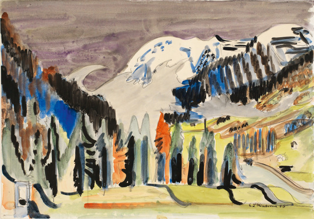 Ernst Ludwig Kirchner : Blick vom Wildbodenhaus auf Frauenkirch und ..., 1935 