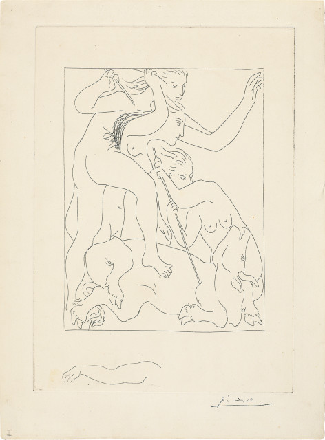 Pablo Picasso  : Les Ménades tuent les bœufs de labour  ..., Boisgeloup, 18. September 1930 