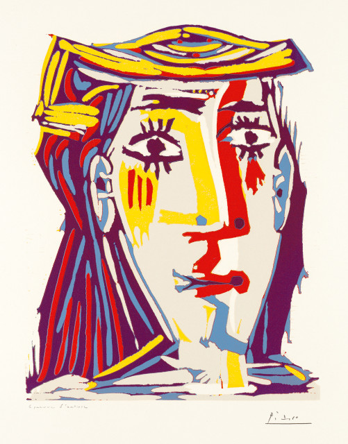 Pablo Picasso : Portrait de Jacqueline au chapeau de paille ..., 17. Januar 1962 