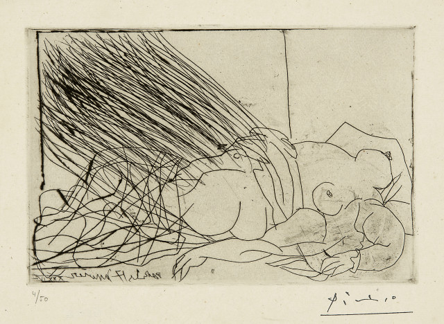 Pablo Picasso  : Femme nue endormie ou morte (Danaé?) , Paris, 17. Januar 1934 