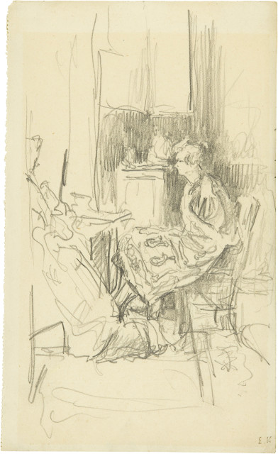 Édouard Vuillard  : Sitzende Dame in Interieur , Wohl 1930-1938 