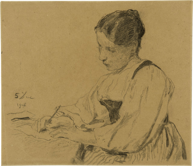 Albert Anker : Schreibende Bauersfrau, 1906