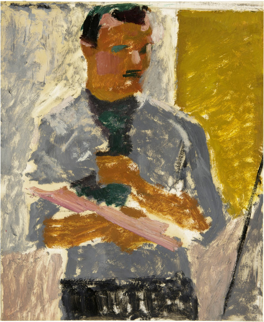Werner Neuhaus  : Selbstportrait mit Palette , Oschwand 1922 