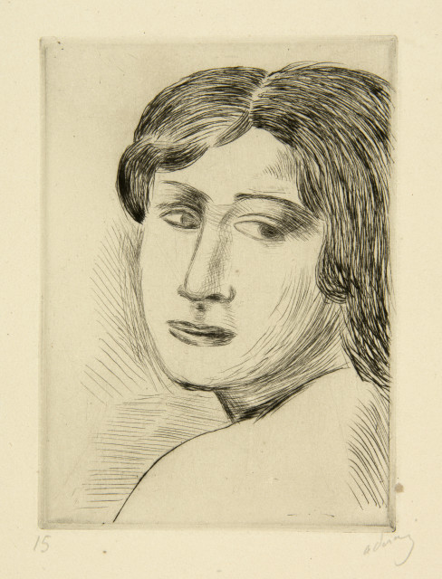 André Derain  : Tête de femme, de trois-quarts , 1920 