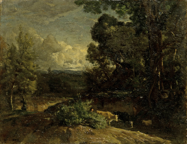 Barthélemy Menn  : L'Abreuvoir - Die Tränke , Um 1850 