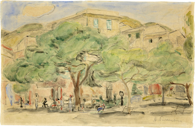 Hans Purrmann : Brunnenplatz in Monterosso, 1936 