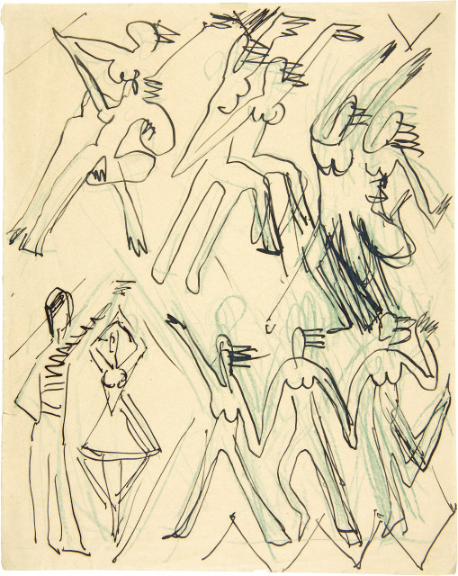 Ernst Ludwig Kirchner  : Tanzende , Um 1933 