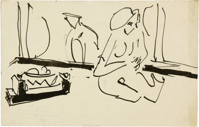 Ernst Ludwig Kirchner  : Akt und Stillleben , 1909-1910 