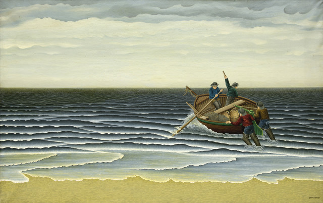 Dominique Paul Peyronnet  : Le Départ pour la pêche sur la Manche - La  ..., 1932 