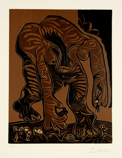 Pablo Picasso : Femme nue cueillant des fleurs, 1962 