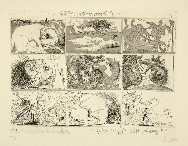 Pablo Picasso  : Sueño y mentira de Franco - Planches I et  ..., Paris, 8. und 9. Januar 1937 