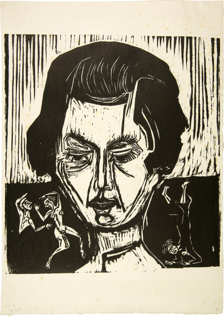 Ernst Ludwig Kirchner  : Kopf Nina Hard - Kopf der Tänzerin , 1921 