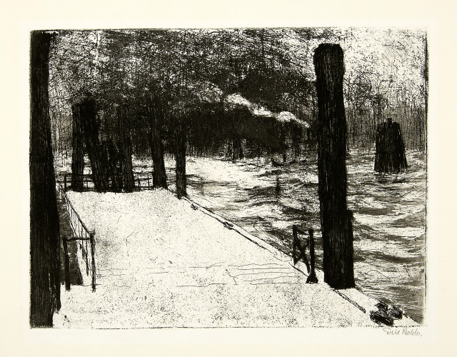 Emil Nolde  : Hamburg, Landungsbrücke , 1910 