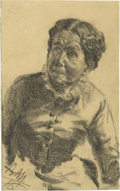 Adolph von Menzel : Brustbild einer Dame, leicht nach links ..., 1886 