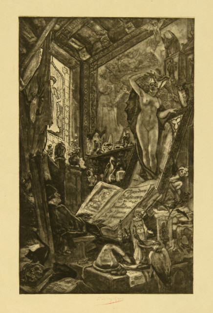 Vergrössern Félicien Rops  : L'Incantation , 1888