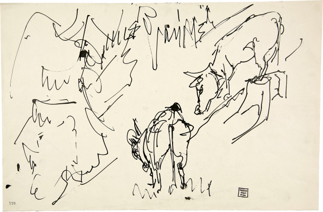 Albert Müller : Kühe auf der Stafelalp, 1925 