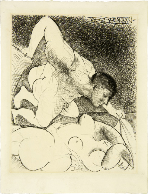 Pablo Picasso  : Homme dévoilant une femme , 1931 