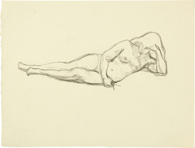 Giovanni Giacometti : Theodora - Liegende nackte Frau, auf dem ..., 1914 