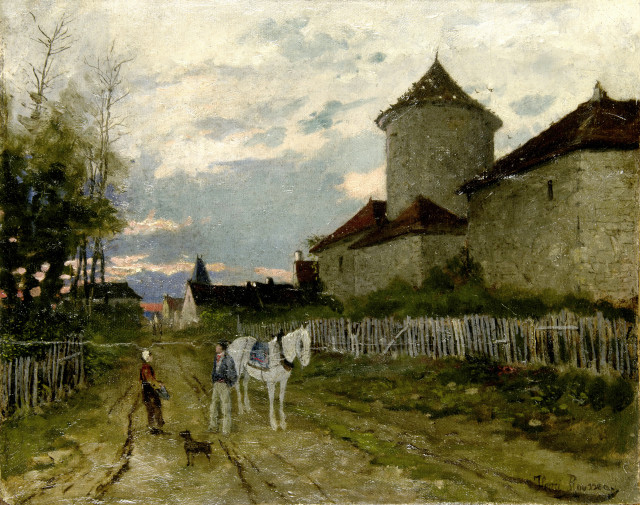 Henri Rousseau  : Scène champêtre près d'un manoir , Wohl 1877-1890 