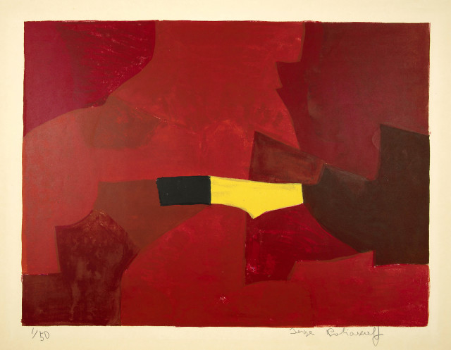 Serge Poliakoff : Komposition in Burgunderrot, Gelb und ..., 1961 