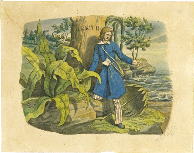 Moritz von Schwind : Illustrationen zu Robinson Crusoe, 1821 