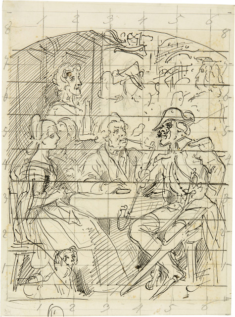 Moritz von Schwind : Entwurfszeichnung für Fresko, 1865/1866 
