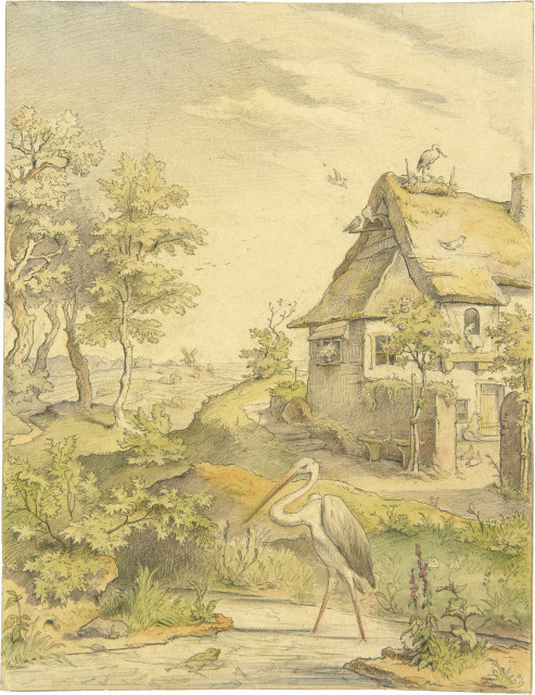 Adrian Ludwig Richter  : Der Storch und der Frosch , 1865 