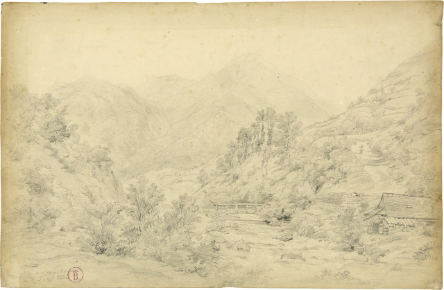 Alexandre Calame : Eaux-Bonnes, Basses-Pyrénées. - Sur la  ..., 25. Juli 1843 und 1835