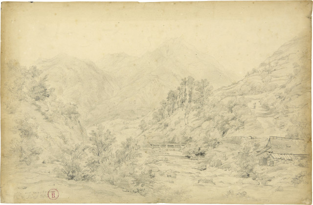Alexandre Calame  : Eaux-Bonnes, Basses-Pyrénées. - Sur la  ..., 25. Juli 1843 und 1835 