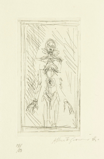 Alberto Giacometti  : Femme nue de face à mi-corps , 1954-1955 