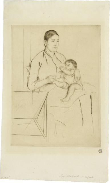 Mary Cassatt : Nursing, Um 1891