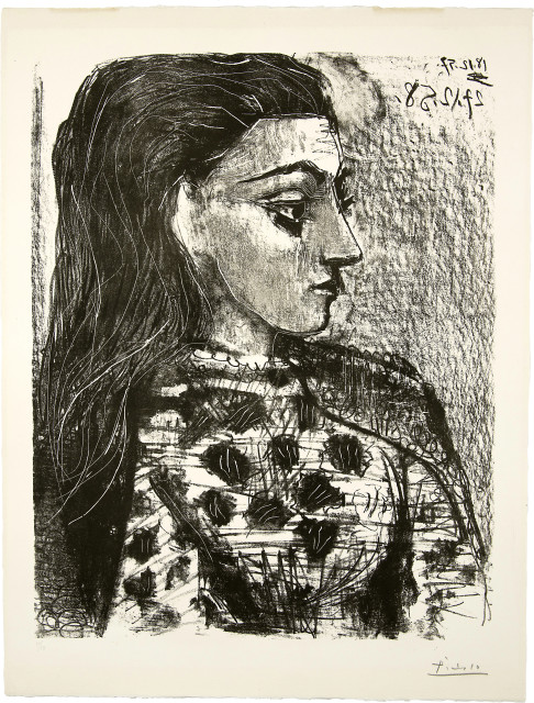 Pablo Picasso : Buste au corsage à carreaux, 27. Dezember 1958 